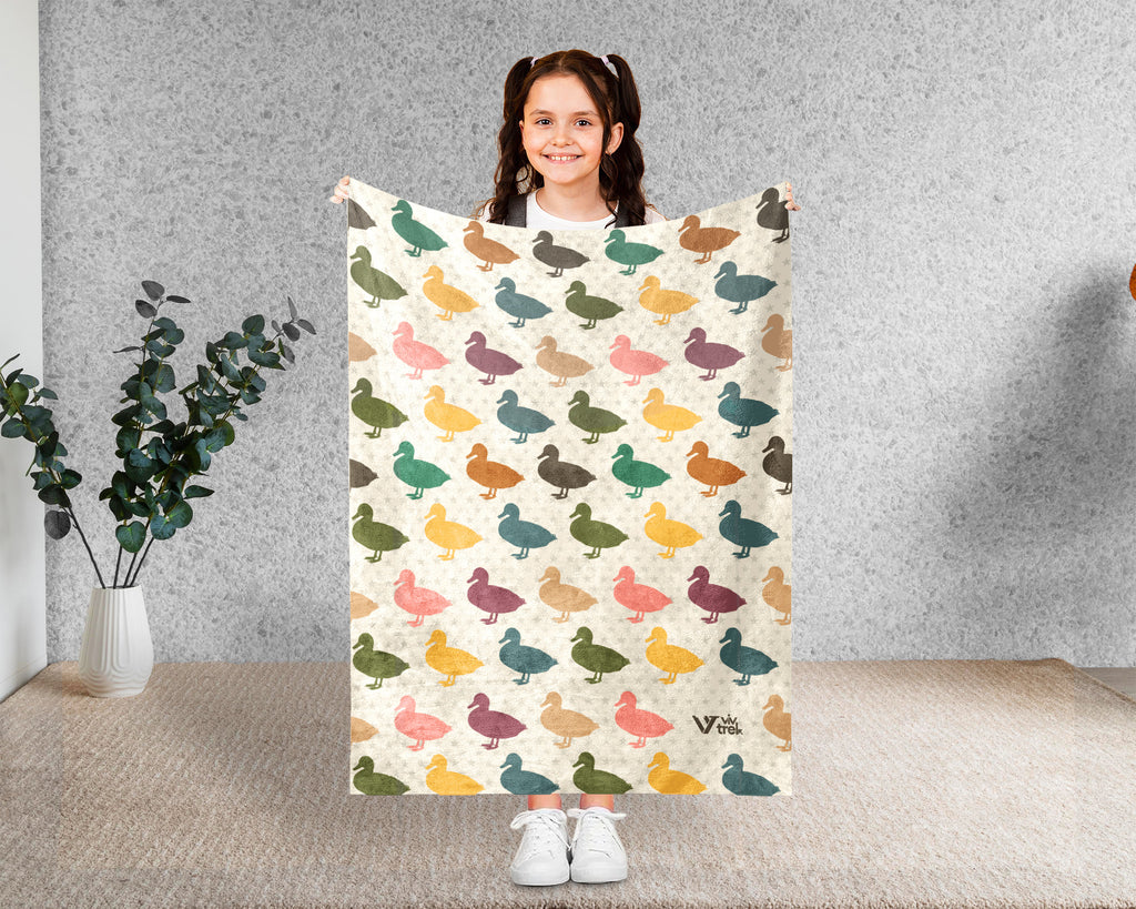 Retro Duck Lover Blanket – Cozy Farm Animal Wildlife Throw