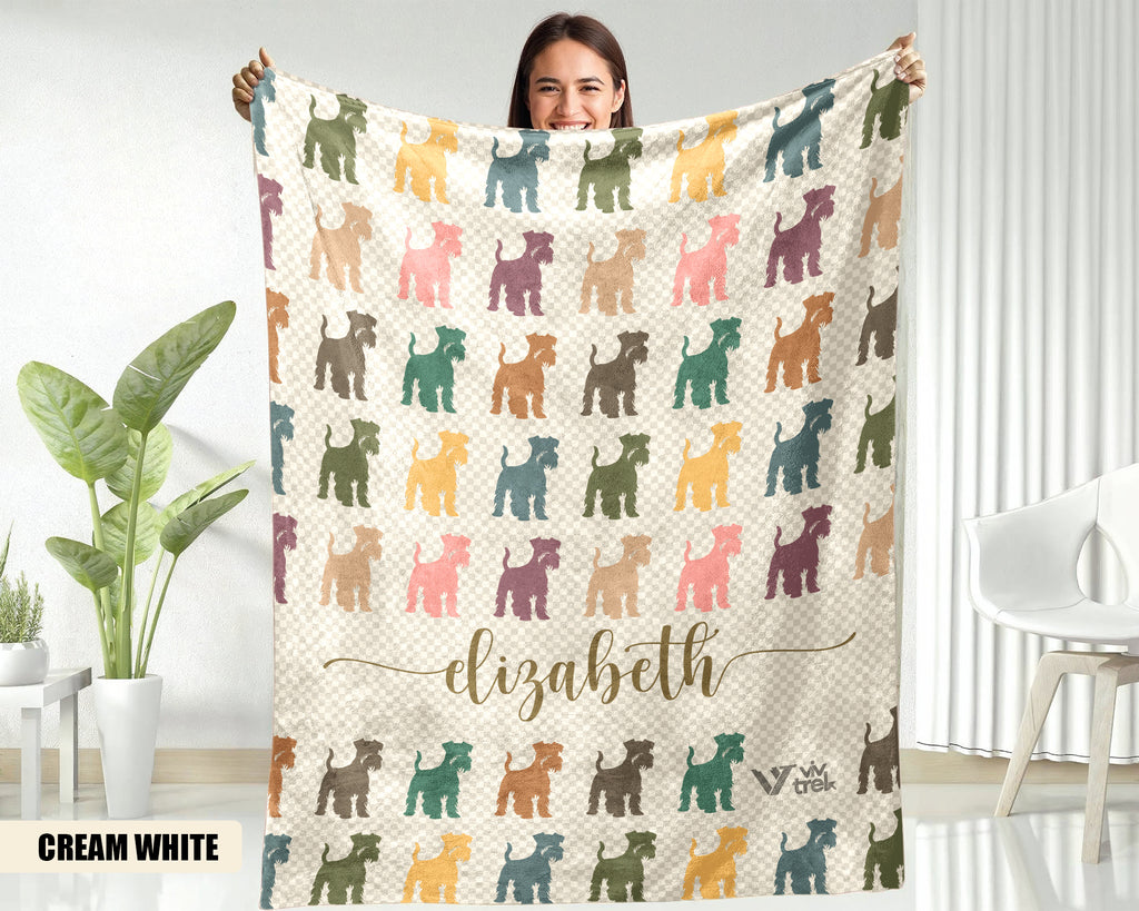 Custom Miniature Schnauzer Blanket - Personalized Name Throw, Cozy Gift Under $50