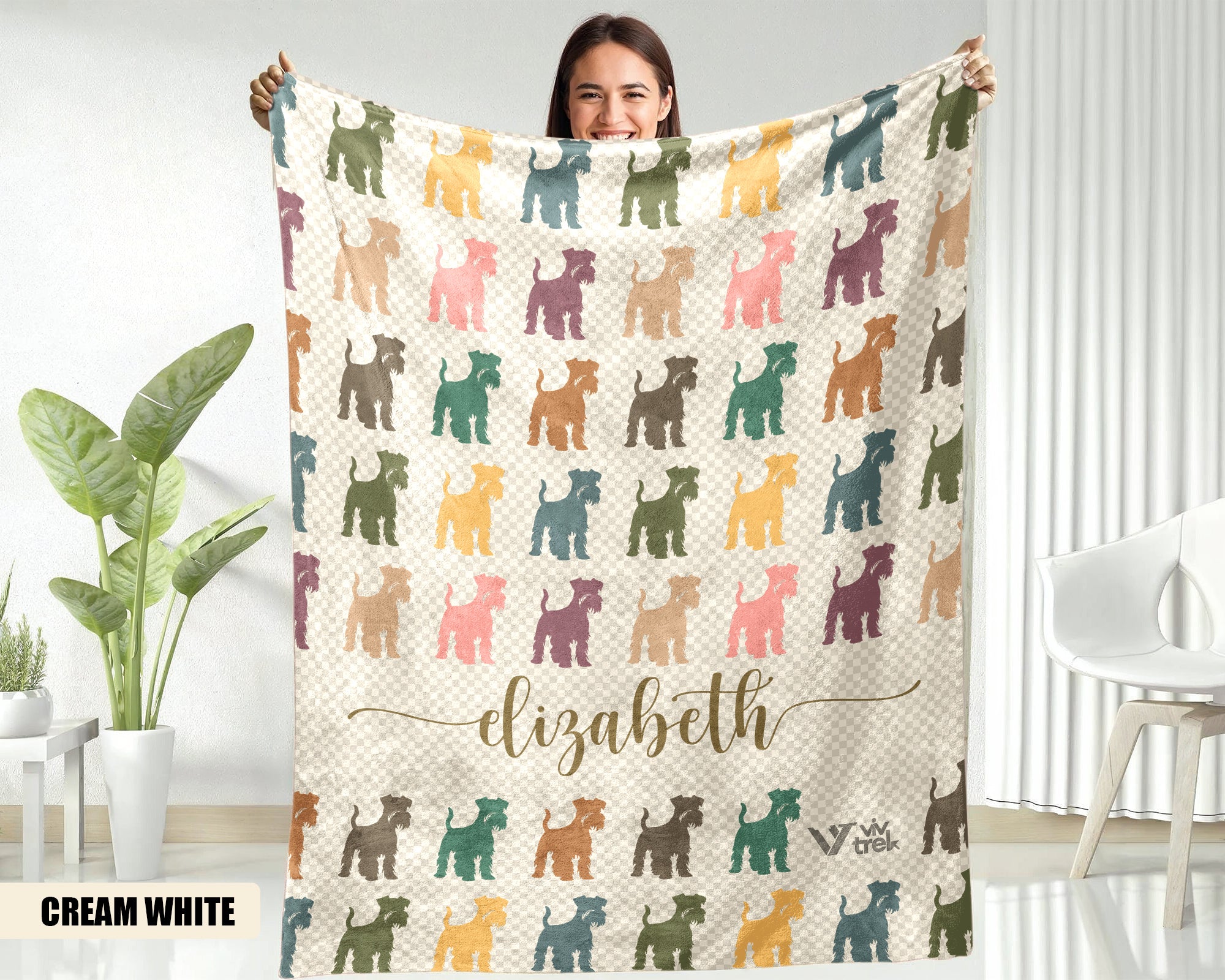 Custom Miniature Schnauzer Blanket - Personalized Name Throw, Cozy Gift Under $50