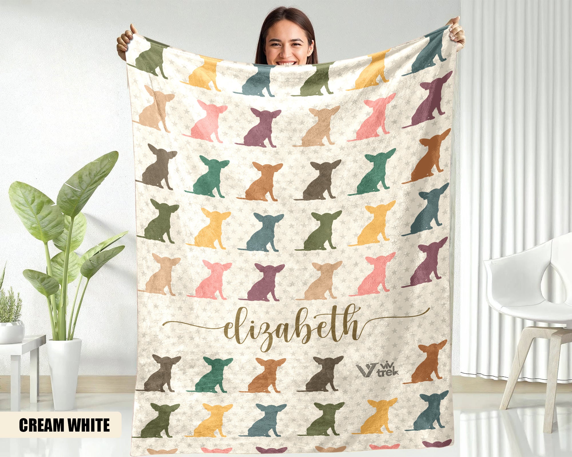 Custom Chihuahua Dog Blanket - Personalized Name Throw, Cozy Gift Under $50