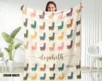 Personalized Llama Blanket - Custom Name Throw, Cozy Alpaca Gift Under $50