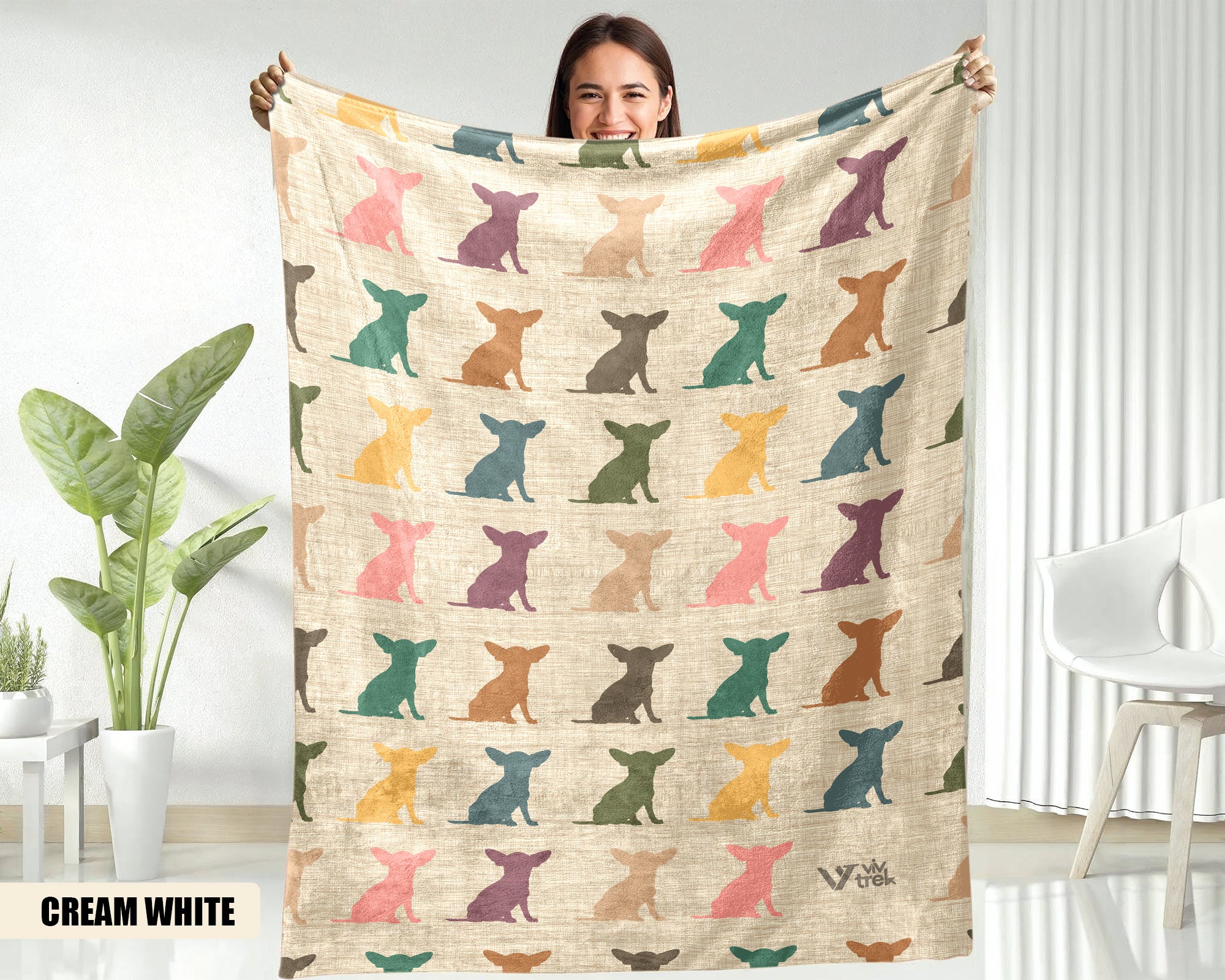Chihuahua Dog Gift Blanket - Vintage Pet Lover Throw, Cozy Fleece Under $50