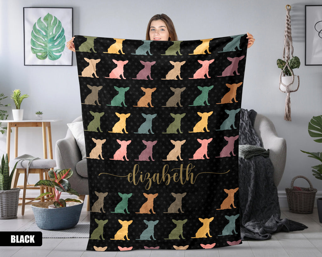 Custom Chihuahua Dog Blanket - Personalized Name Throw, Cozy Gift Under $50