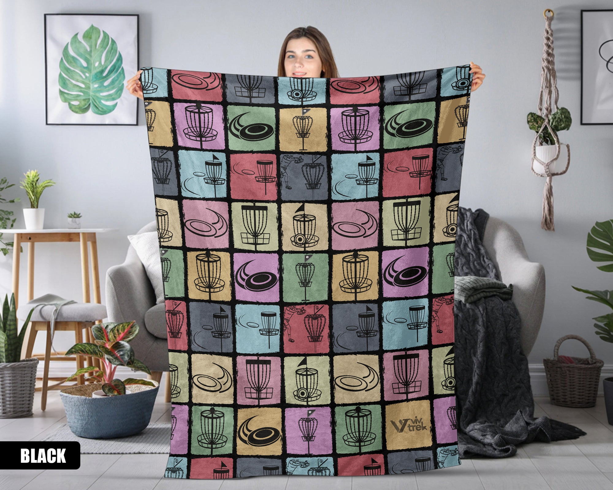 Disc Golf Lover Blanket - Vintage Sports Gift, Cozy Throw Under $50