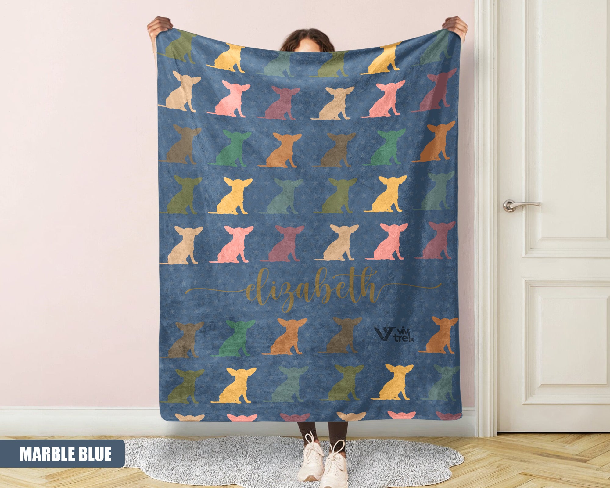 Custom Chihuahua Dog Blanket - Personalized Name Throw, Cozy Gift Under $50