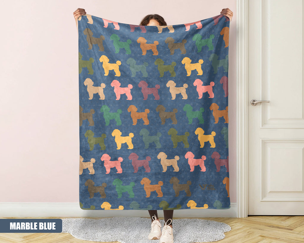 Retro Poodle Dog Blanket, Cozy Vintage Throw, Unique Gift for Dog Lovers Home