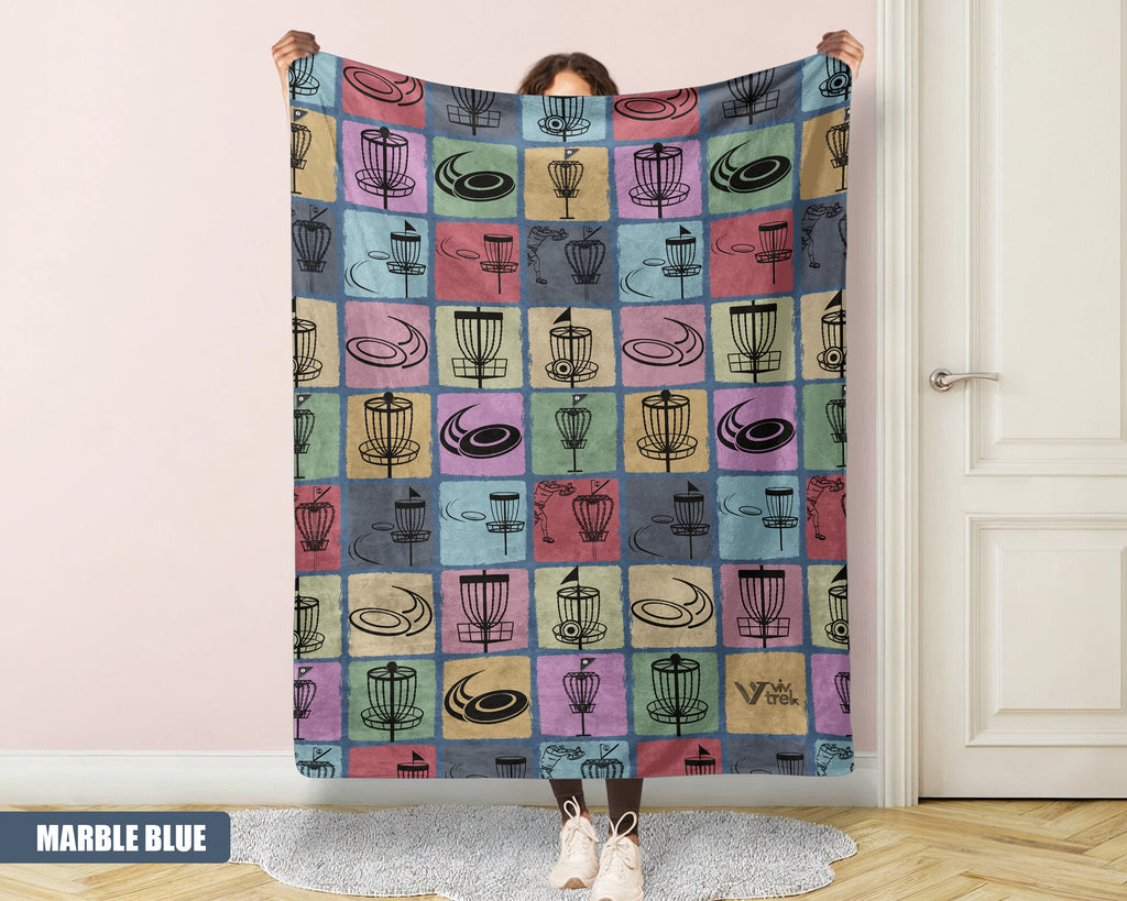 Disc Golf Lover Blanket - Vintage Sports Gift, Cozy Throw Under $50