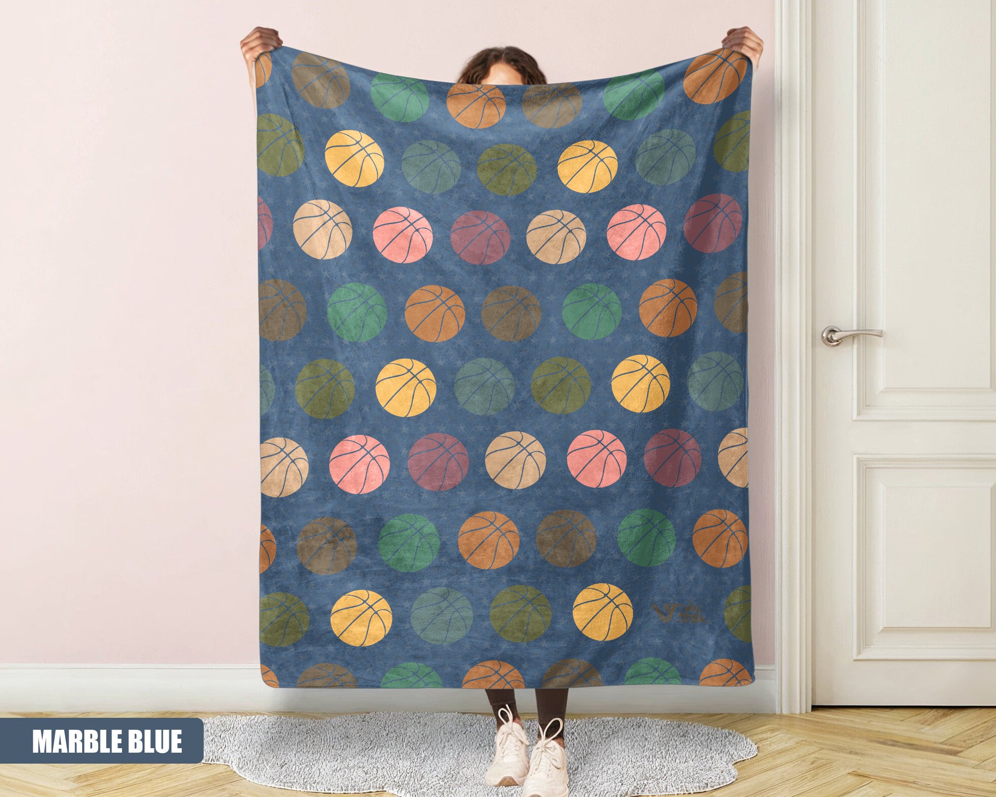 Basketball Lover Blanket - Vintage Sports Gift, Retro Throw Under $50