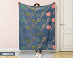 Retro Personalized Tennis Blanket, Custom Name Cozy Gift for Players