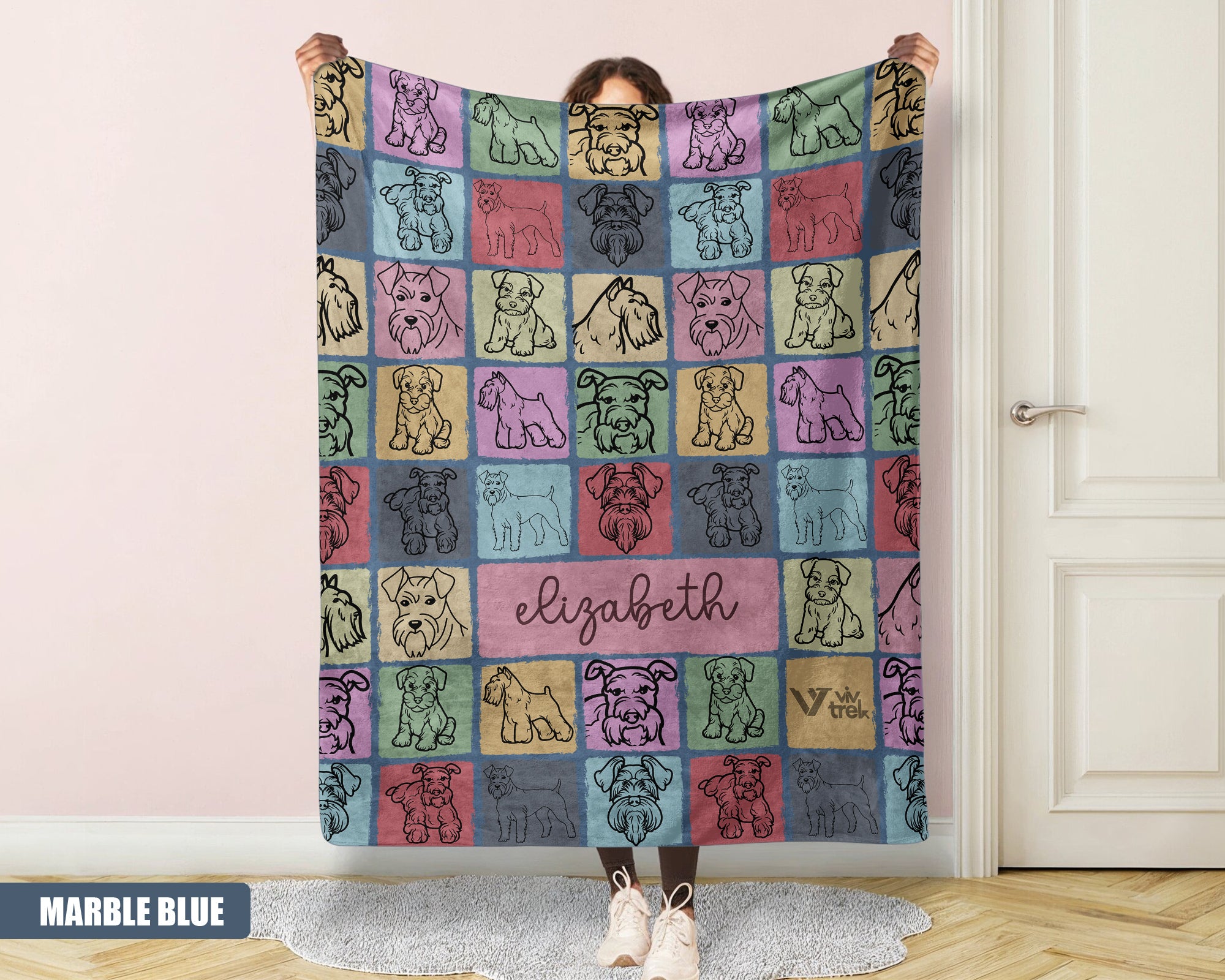 Custom Miniature Schnauzer Blanket - Personalized Name Throw, Cozy Gift Under $50