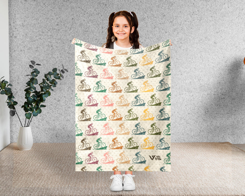 Retro Bicycle Lover Blanket for Cyclists and Outdoor Riders