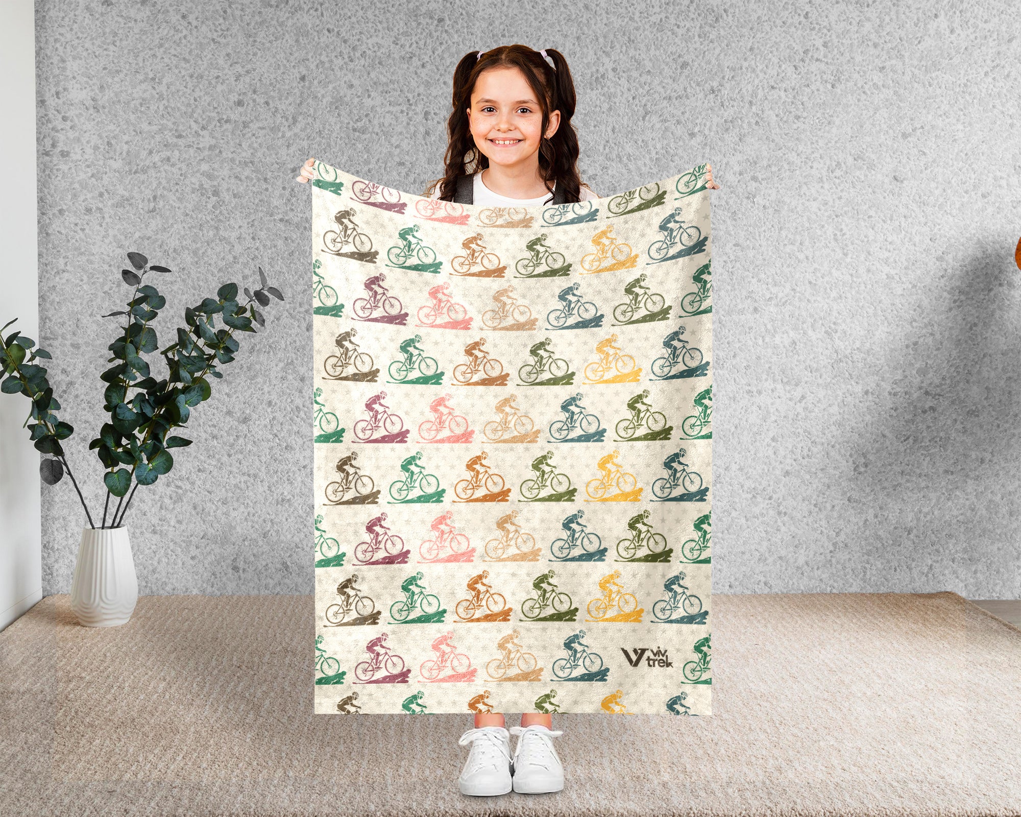 Retro Bicycle Lover Blanket for Cyclists and Outdoor Riders