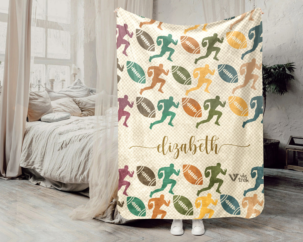 Personalized Rugby Blanket – Custom Name Cozy Throw for Rugby Players