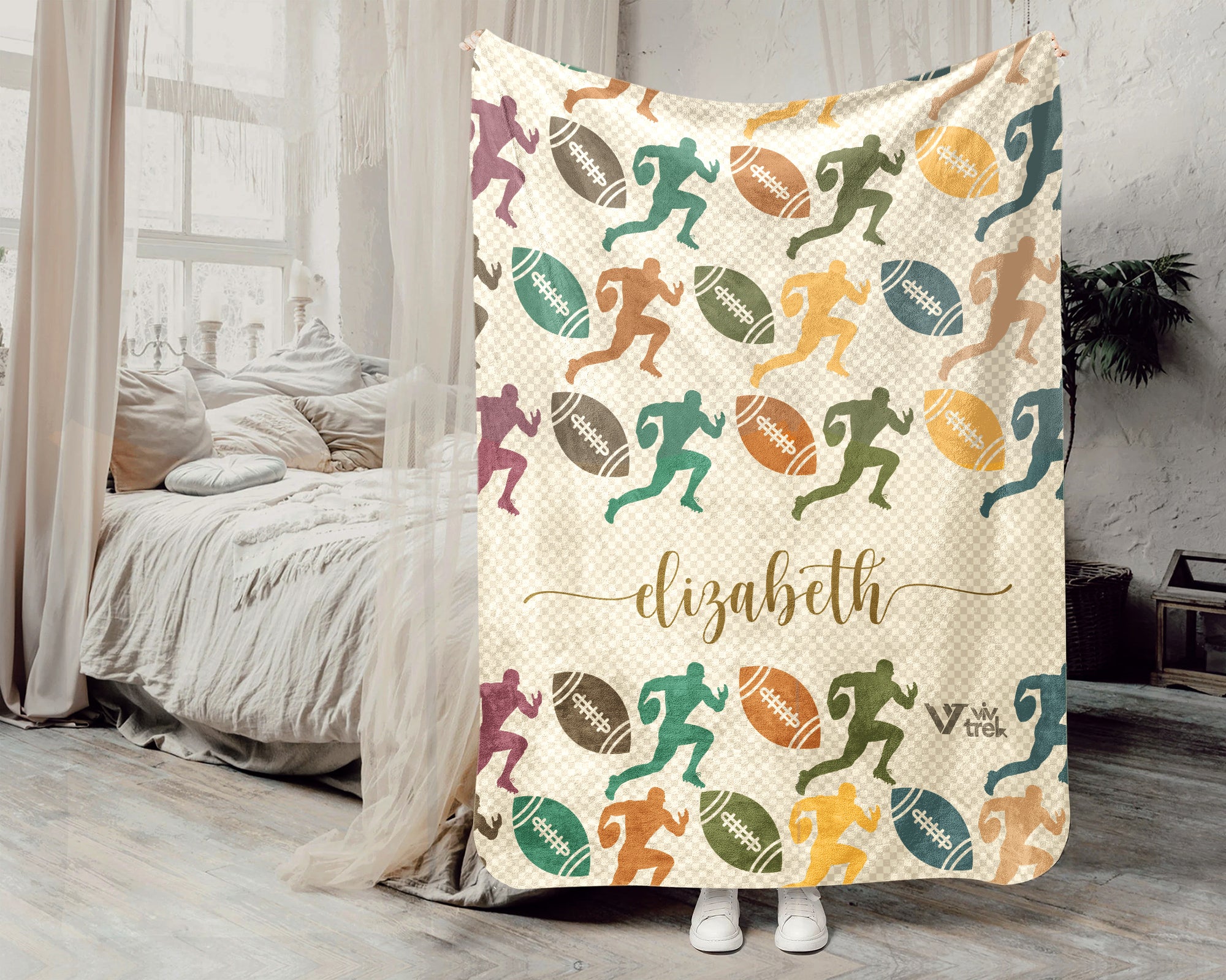 Personalized Rugby Blanket – Custom Name Cozy Throw for Rugby Players