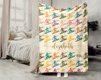 Personalized Snowboarding Blanket – Custom Name Cozy Winter Sports Throw