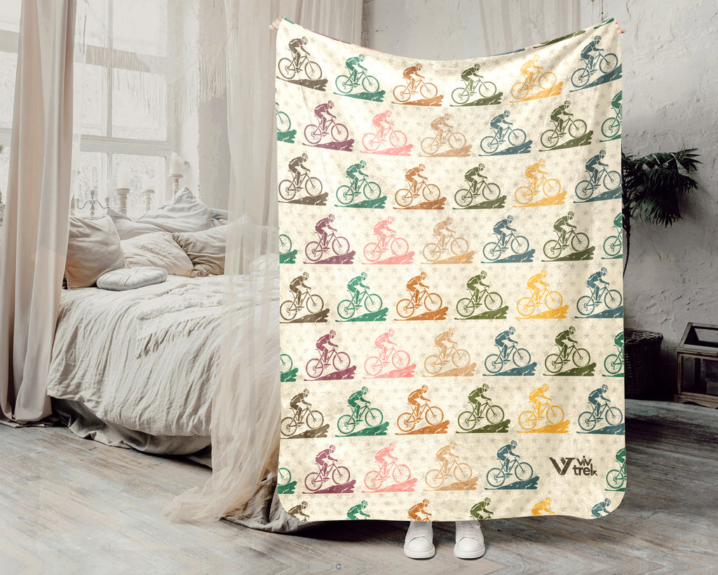 Retro Bicycle Lover Blanket for Cyclists and Outdoor Riders