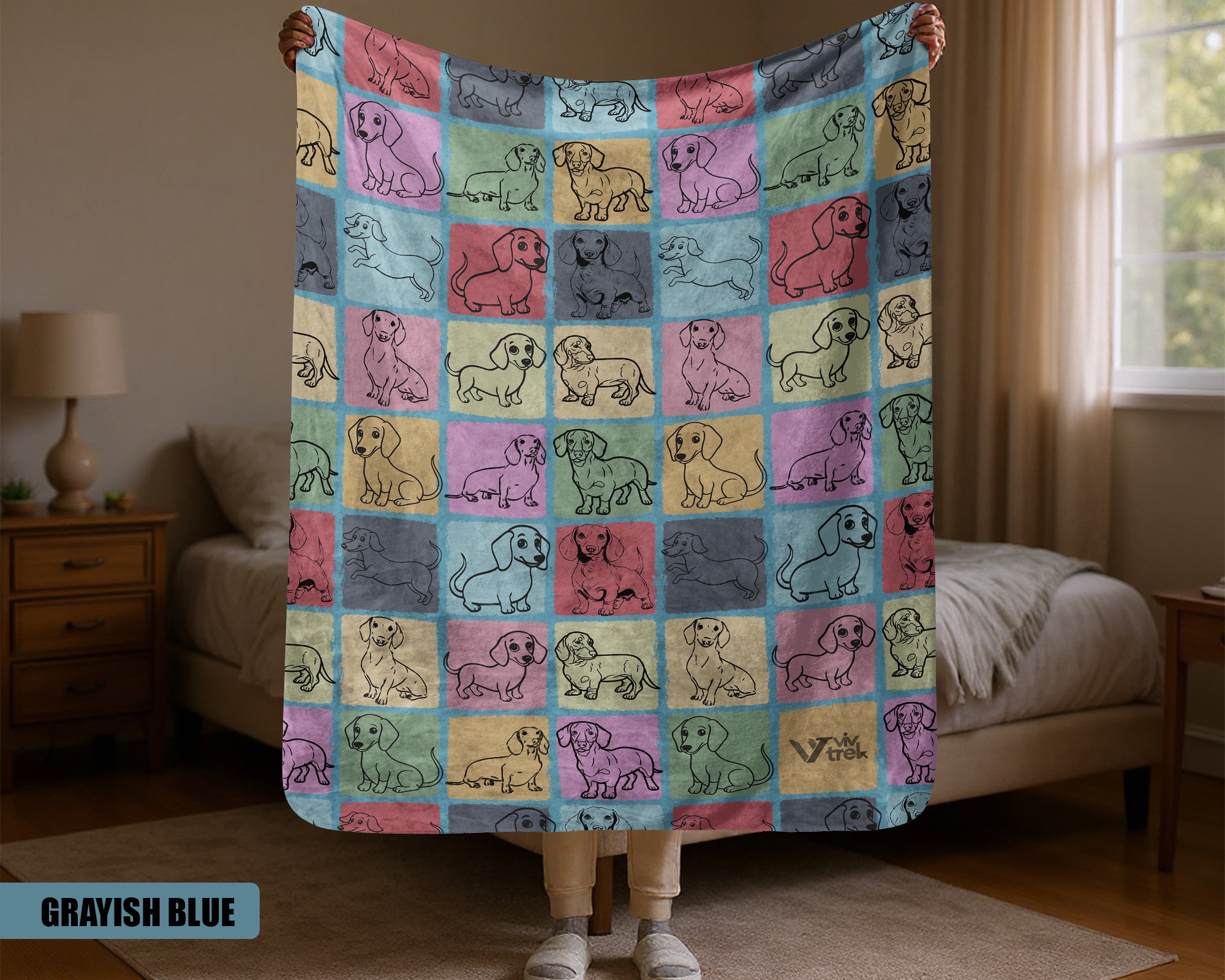 Vintage Dachshund Blanket, Cozy Retro Dog Throw, Unique Gift for Pet Lovers