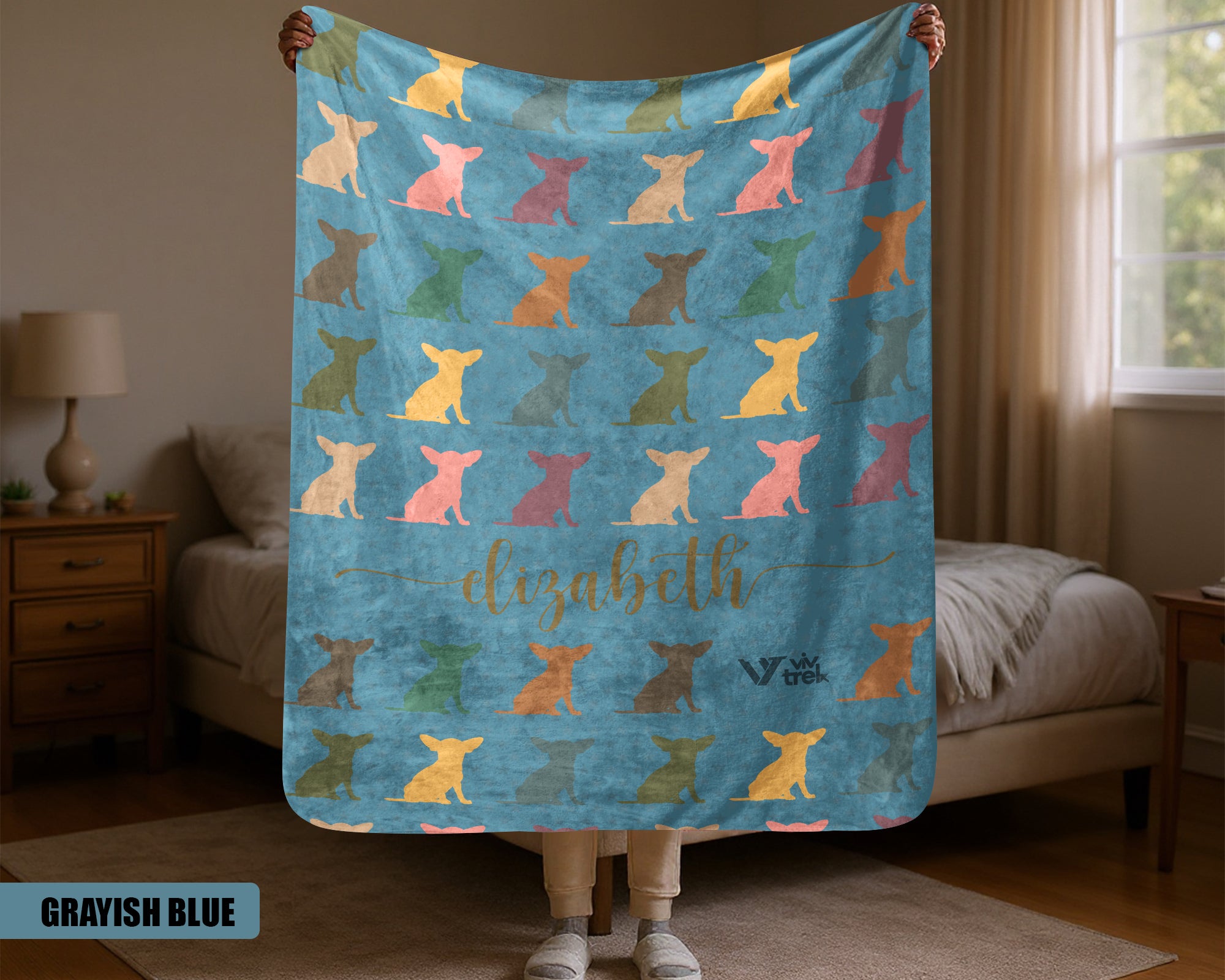 Custom Chihuahua Dog Blanket - Personalized Name Throw, Cozy Gift Under $50
