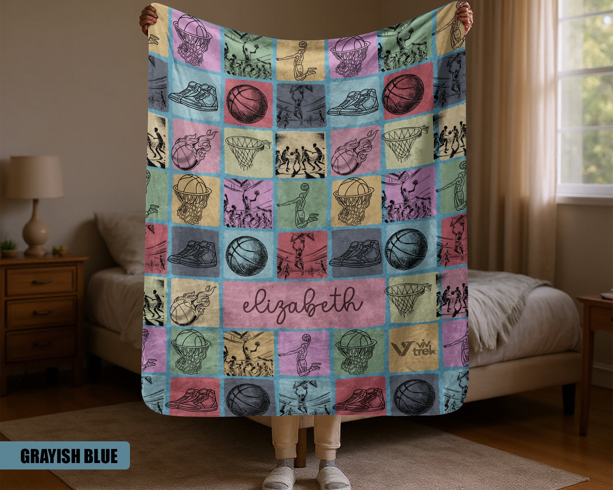 Custom Basketball Blanket - Personalized Name Throw, Cozy Sports Gift Under $50