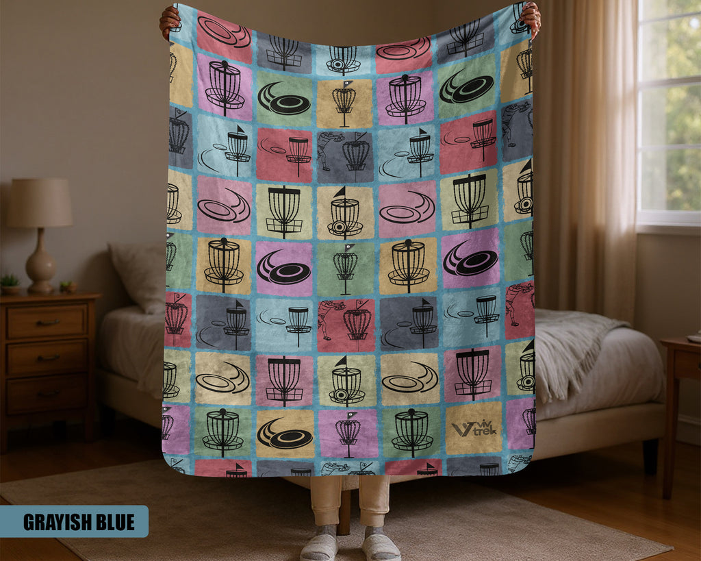Disc Golf Lover Blanket - Vintage Sports Gift, Cozy Throw Under $50