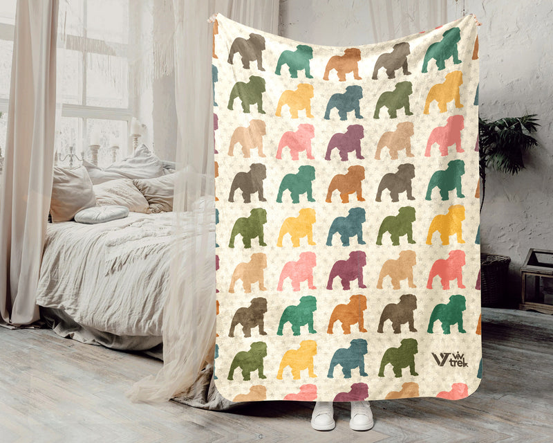 Funny Bulldog Lover Blanket – Vintage Dog Throw Gift