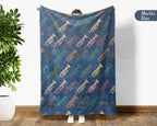 Retro Trumpet Lover Blanket – Cozy Throw for Musicians