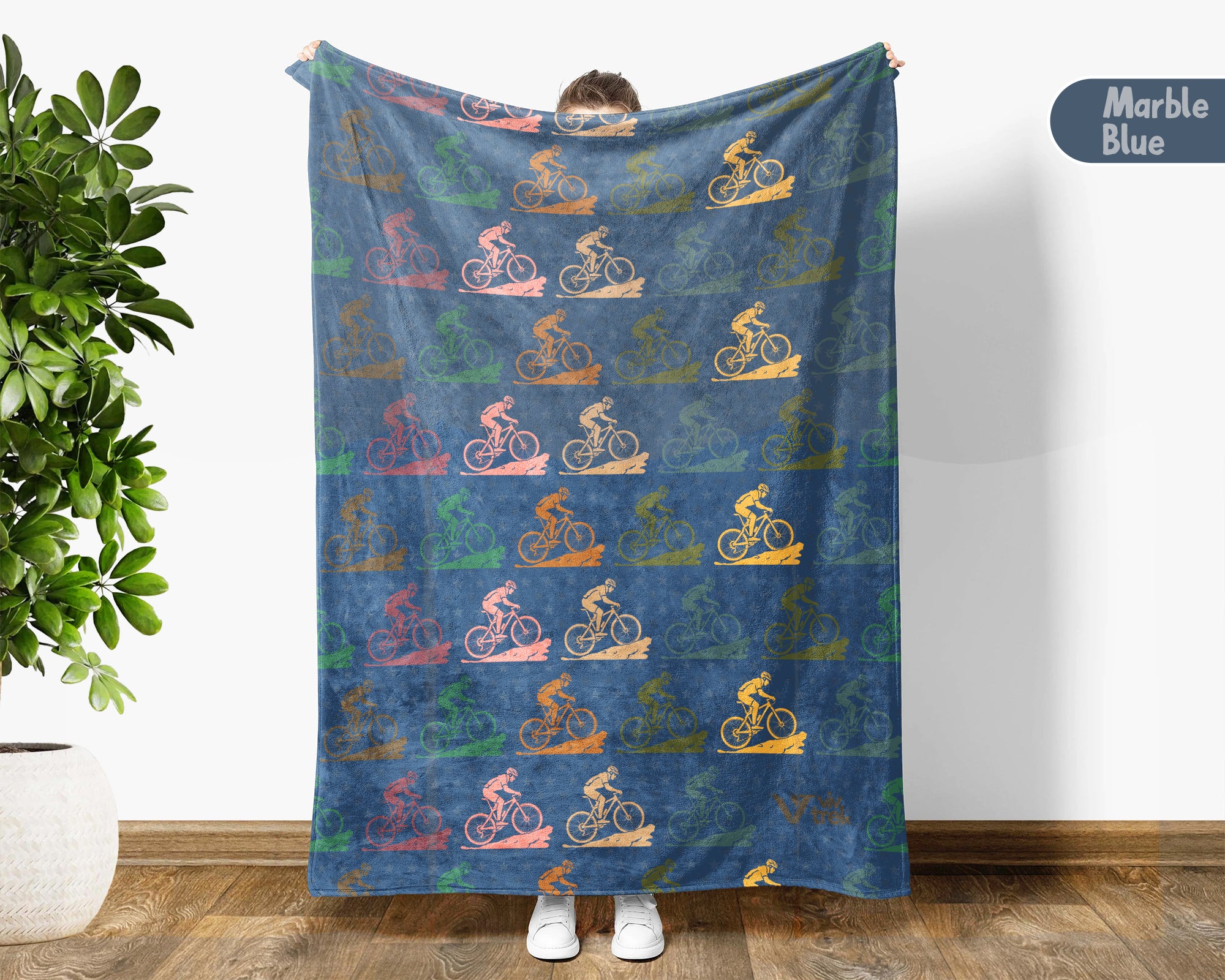 Retro Bicycle Lover Blanket for Cyclists and Outdoor Riders