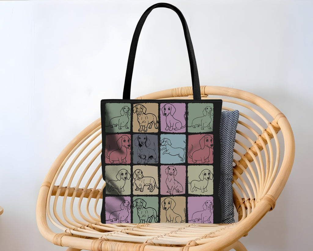 Tote bag with dog illustrations design