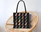 Tote bag with dog pattern on a background