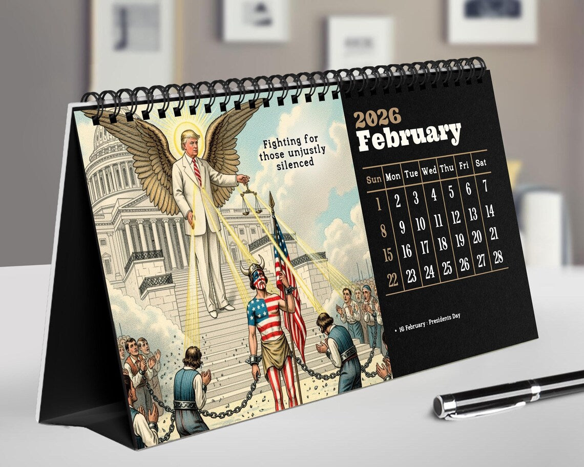 Trump 2025-2026 Academic Desk Calendar | Funny MAGA Political Gift for Office