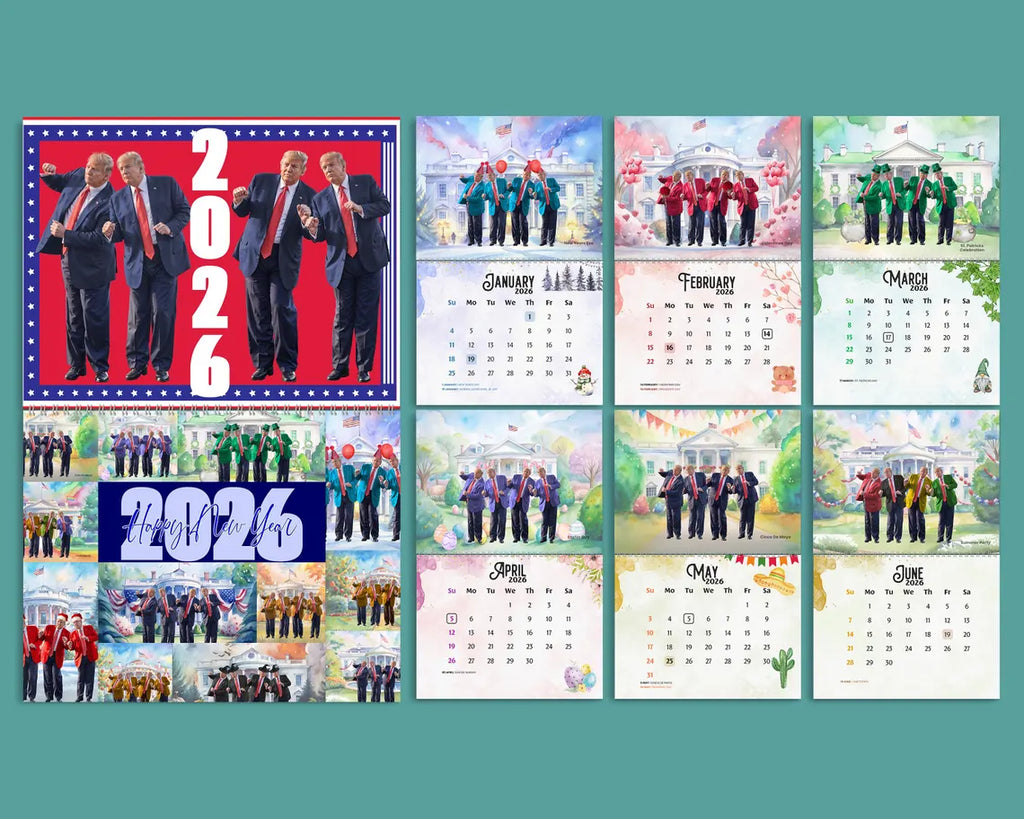 Trump 2026 Wall Calendar Funny MAGA Gift, Dancing Donald Trump Gag Calendar