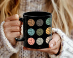 Retro Volleyball Lover Mug, Vintage Black Coffee Cup, Funny Sports Gift for Players, Cute Volleyball Fan Mug, Game Day Coffee Mug