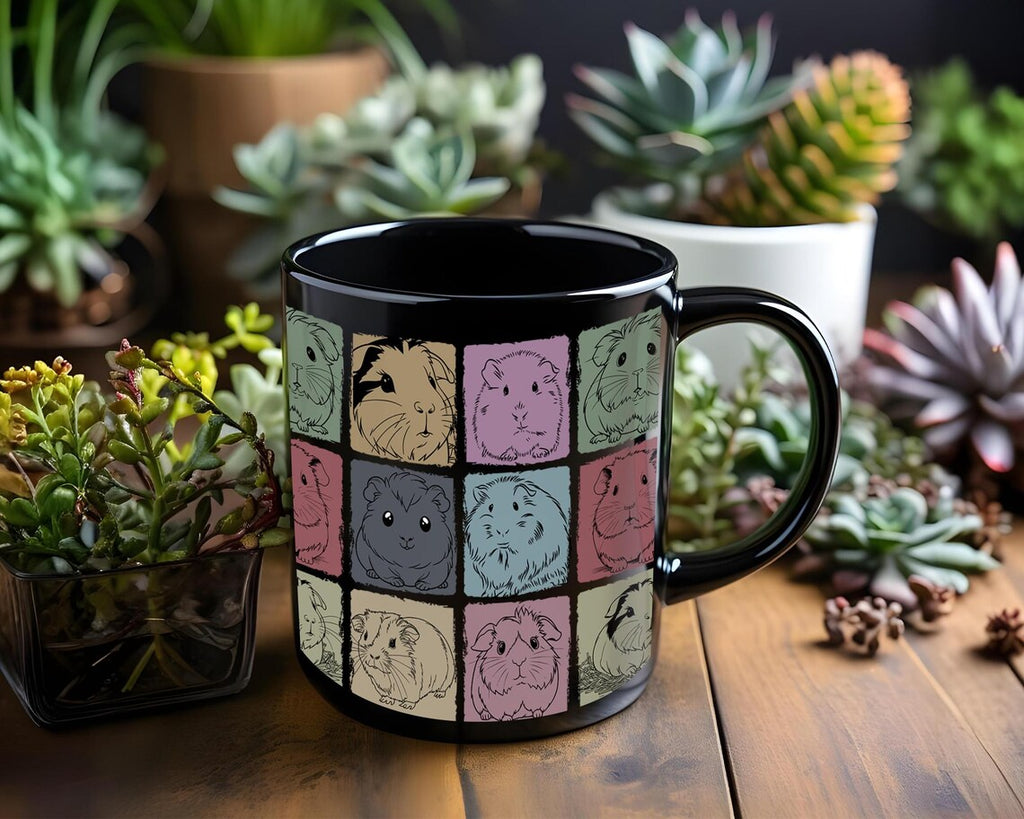 Vintage Guinea Pig Mug – Retro Black Pet Lover Coffee Cup Under $25, Cute Gift for Guinea Pig Owners ☕🐹
