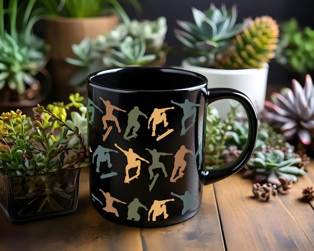 Skateboarding Lover Mug, Retro Skateboard Coffee Cup, Vintage Skater Gift, Cool Skateboarder Mug, Sports Enthusiast Coffee Gift Idea