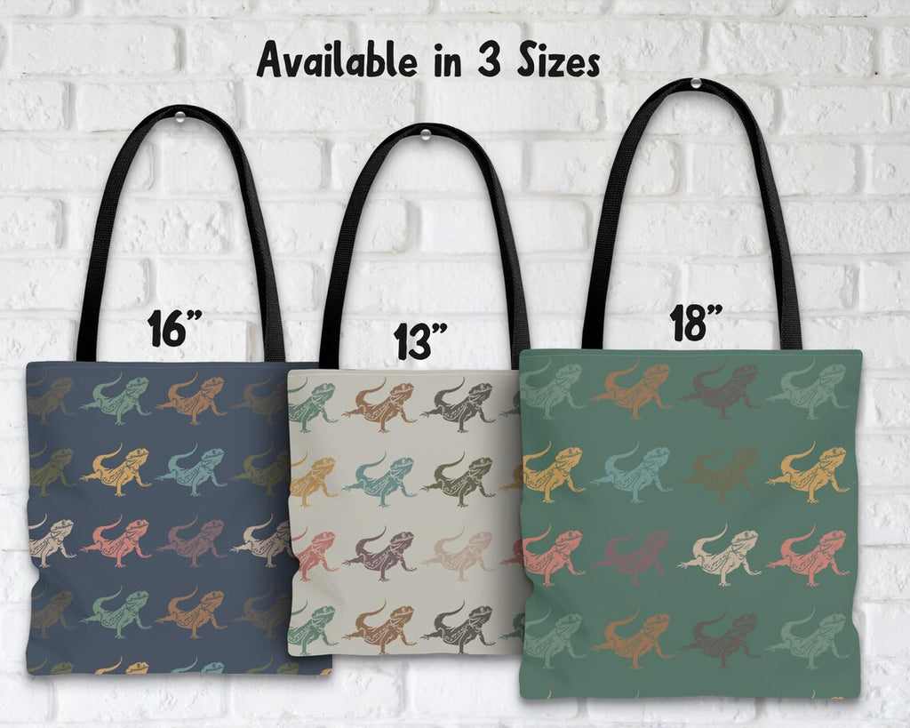 Retro Bearded Dragon Tote Bag | Vintage Bearded Dragon Lover Shoulder Bag | Cute Pet Reptile Gift | Everyday Carry Bag for Enthusiasts