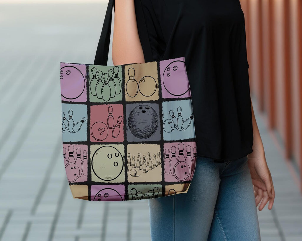 Vintage Bowling Lover Tote Bag | Retro Enthusiast Gift | Cute Sports Fan Shoulder Bag | Everyday Carryall