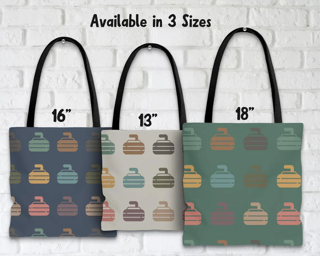Curling Tote Bag – Fun Sports Lover Gift Under $25, Curling Enthusiast Everyday Carry for Him & Her 🥌