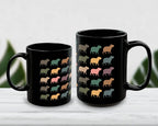 Retro Capybara Lover Mug – Funny Distracted Gift – Capybara Black Distressed Retro Rodent Mug