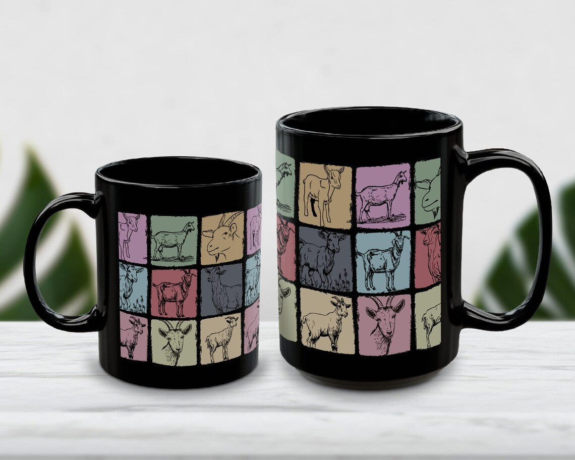 Vintage Goat Mug | Retro Goat Lover Coffee Cup | Farm Animal Gift for Animal Enthusiasts | Cute Goat Cup