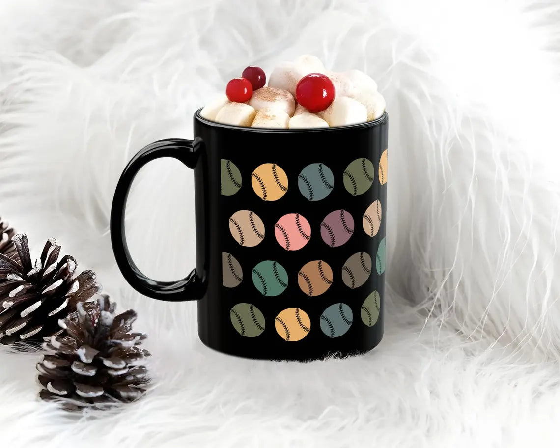 Retro Baseball Mug, Vintage Baseball Lover Coffee Cup, Classic Sports Enthusiast Gift, Baseball Player Mug, Unique Baseball Fan Gift Idea