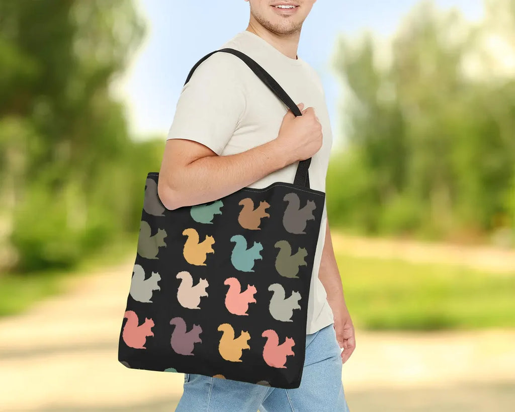 Retro Squirrel Tote Bag – Vintage Woodland Animal Carry Bag – Cute Forest Lover Gift for Everyday Use