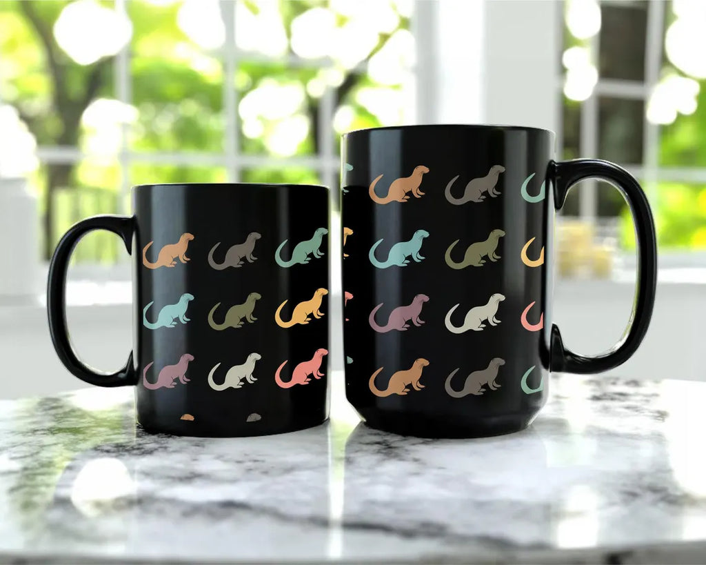 Retro Vintage Otter Mug | Cute Distressed Otter Coffee Cup | Animal Lover Gift Idea for Owners