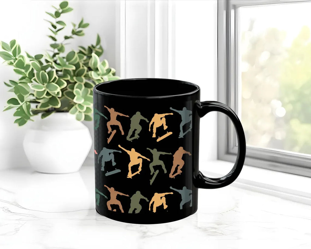 Skateboarding Lover Mug, Retro Skateboard Coffee Cup, Vintage Skater Gift, Cool Skateboarder Mug, Sports Enthusiast Coffee Gift Idea