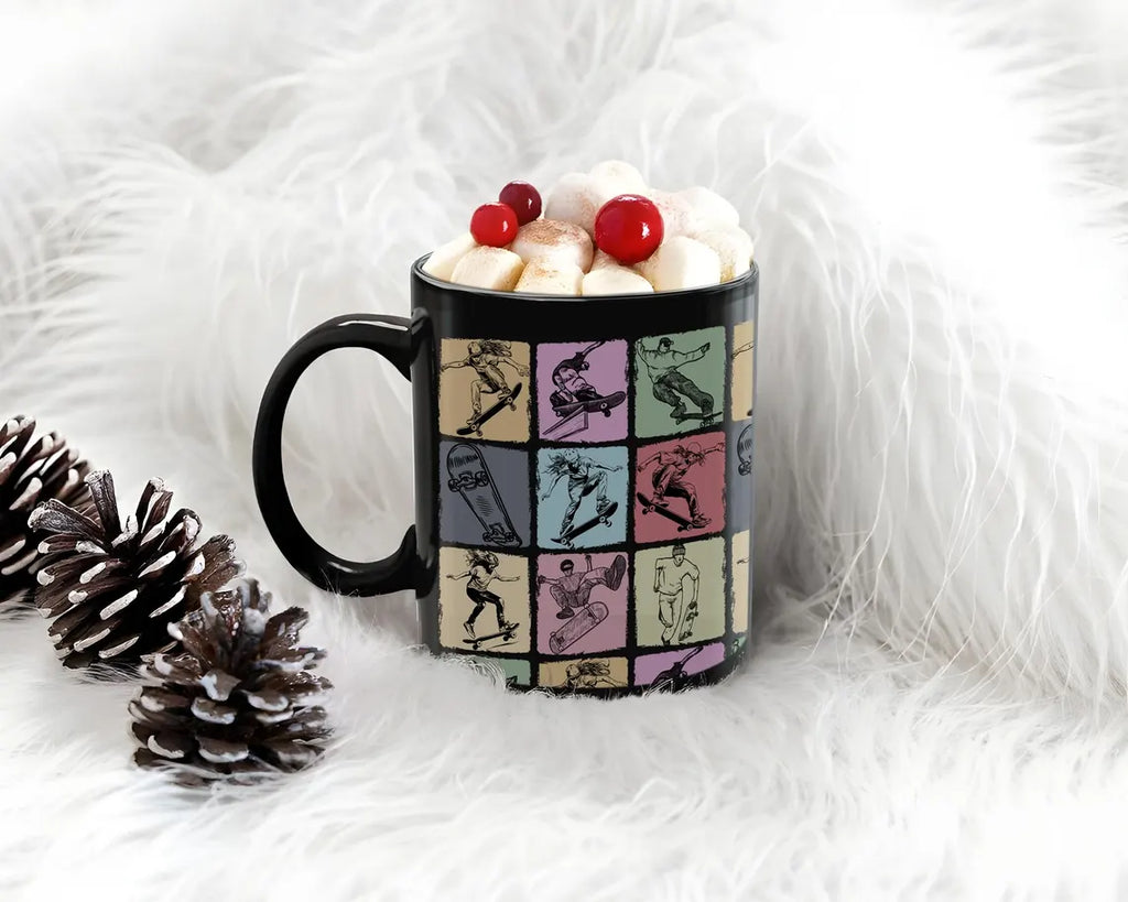 Retro Skateboarding Lover Mug, Vintage Skateboard Coffee Cup, Distressed Skateboarder Gift, Cool Skater Mug, Unique Skateboard Gift Idea