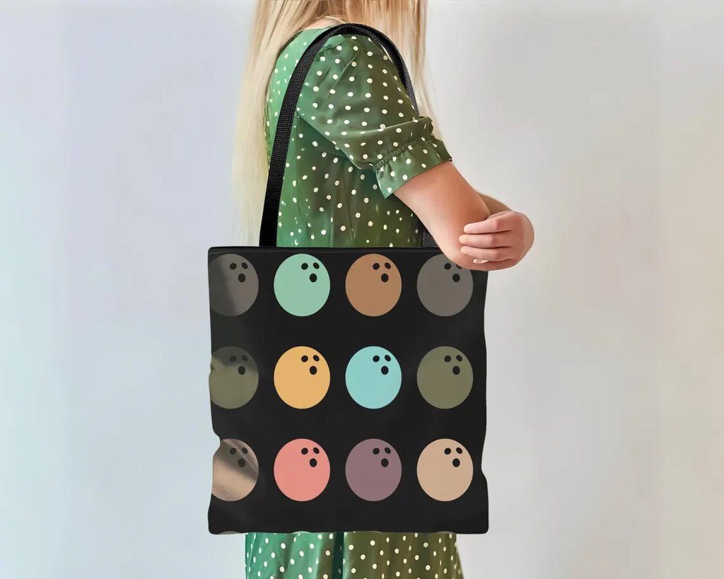 Retro Bowling Lover Tote Bag | Vintage Enthusiast Gift | Cute Sports Fan Shoulder Bag | Everyday Carryall