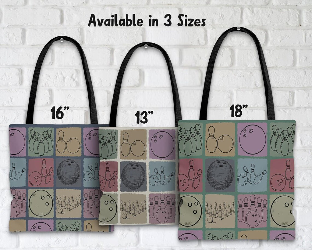 Vintage Bowling Lover Tote Bag | Retro Enthusiast Gift | Cute Sports Fan Shoulder Bag | Everyday Carryall