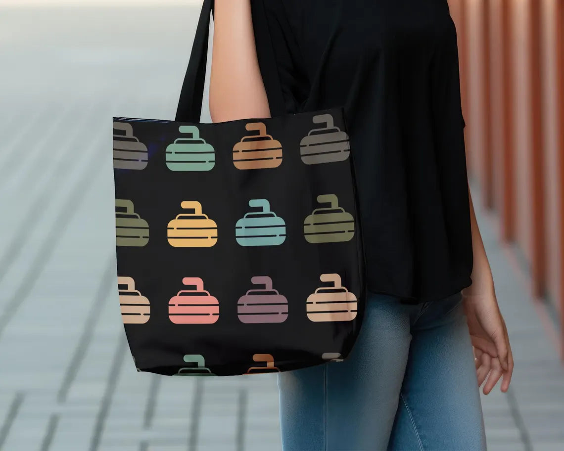 Curling Tote Bag – Fun Sports Lover Gift Under $25, Curling Enthusiast Everyday Carry for Him & Her 🥌