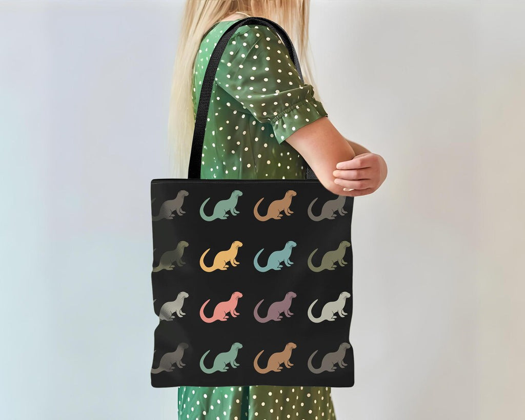 Retro Otter Tote Bag – Cute Otter Lover Gift Under $25, Perfect for Her, Him, School, Grocery & Holidays 🦦