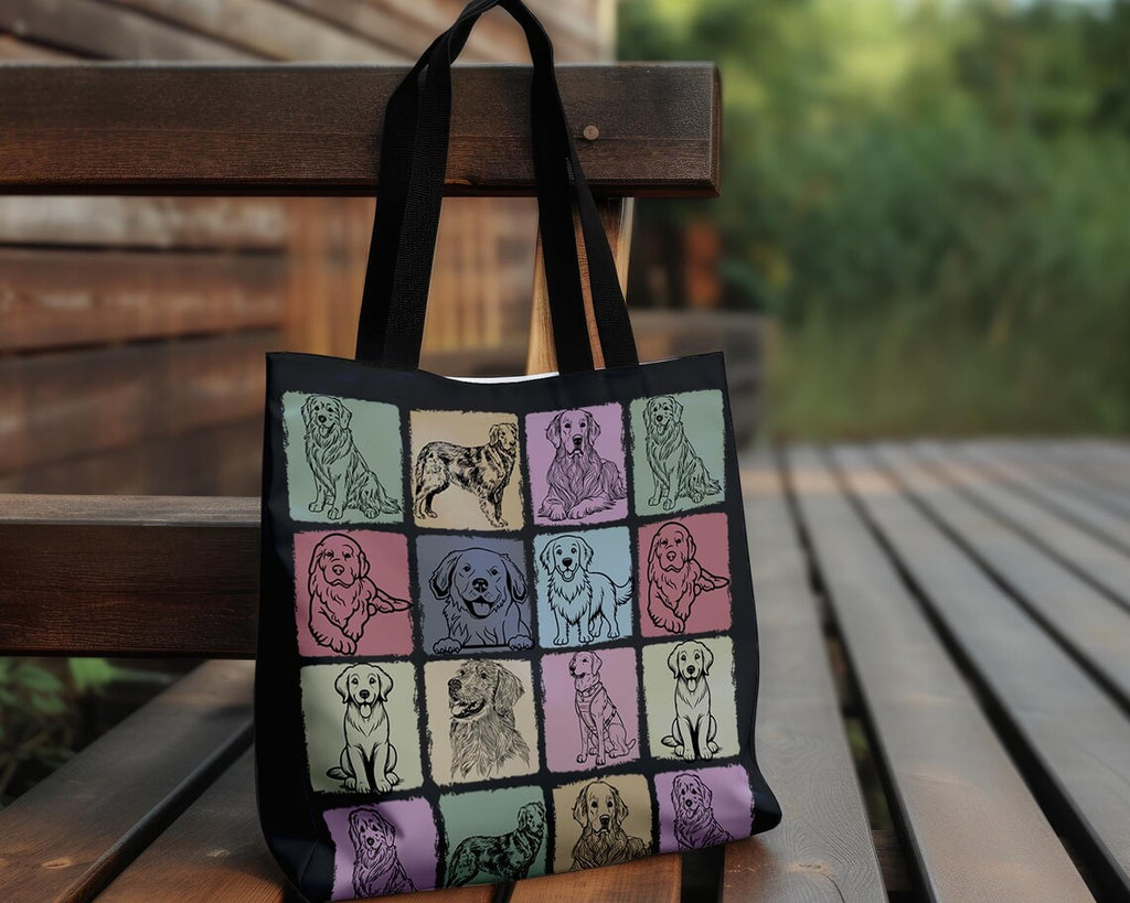 Golden Retriever Tote Bag | Retro Dog Lover Gift | Vintage Pet Design Shopper | Cute Dog Breed Carryall