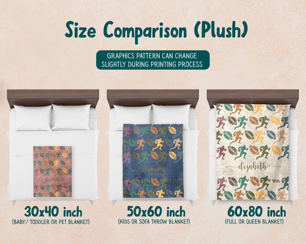 Custom Rugby Blanket Retro Personalized Name Rugby Lover Gift - Cozy Throw for Rugby Players - Rugby Team Decor Fan Blanket